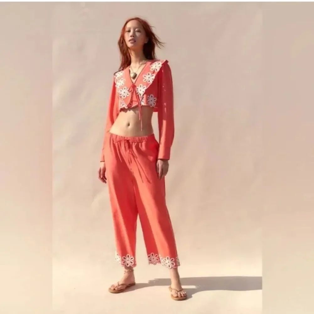 Free People Amina Set in Radiant Bright Orange Pants & top set